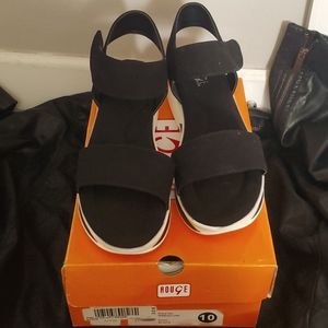 Rouge Black Suede Platform Sandals